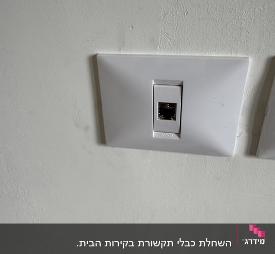 שקע רשת על קיר לבן